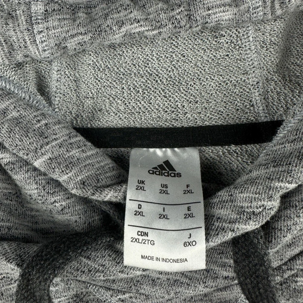 Adidas Mens Grey Space Dye Short Sleeve Hoodie Pullover AH4087 Size 2XL